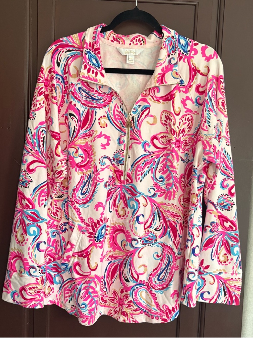 Lily Pulitzer skipper popover UPF 50 sweatshirt top  XXL coconut flitting about